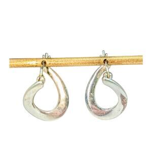 JCM 925 Sterling Silver Twisted Hoop Snap Down Earrings